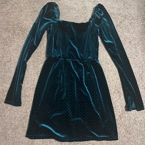 Velvet Emerald Mini Dress